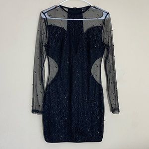 Black sparkly long sleeve dress